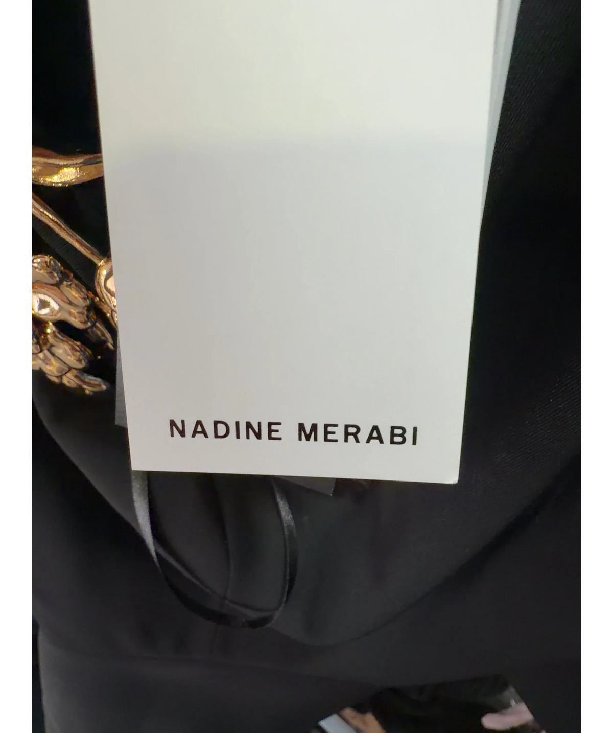NADINE MERABI Black Paige Black Top, size UK S — detail