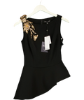 NADINE MERABI Black Paige Black Top, size UK S — front
