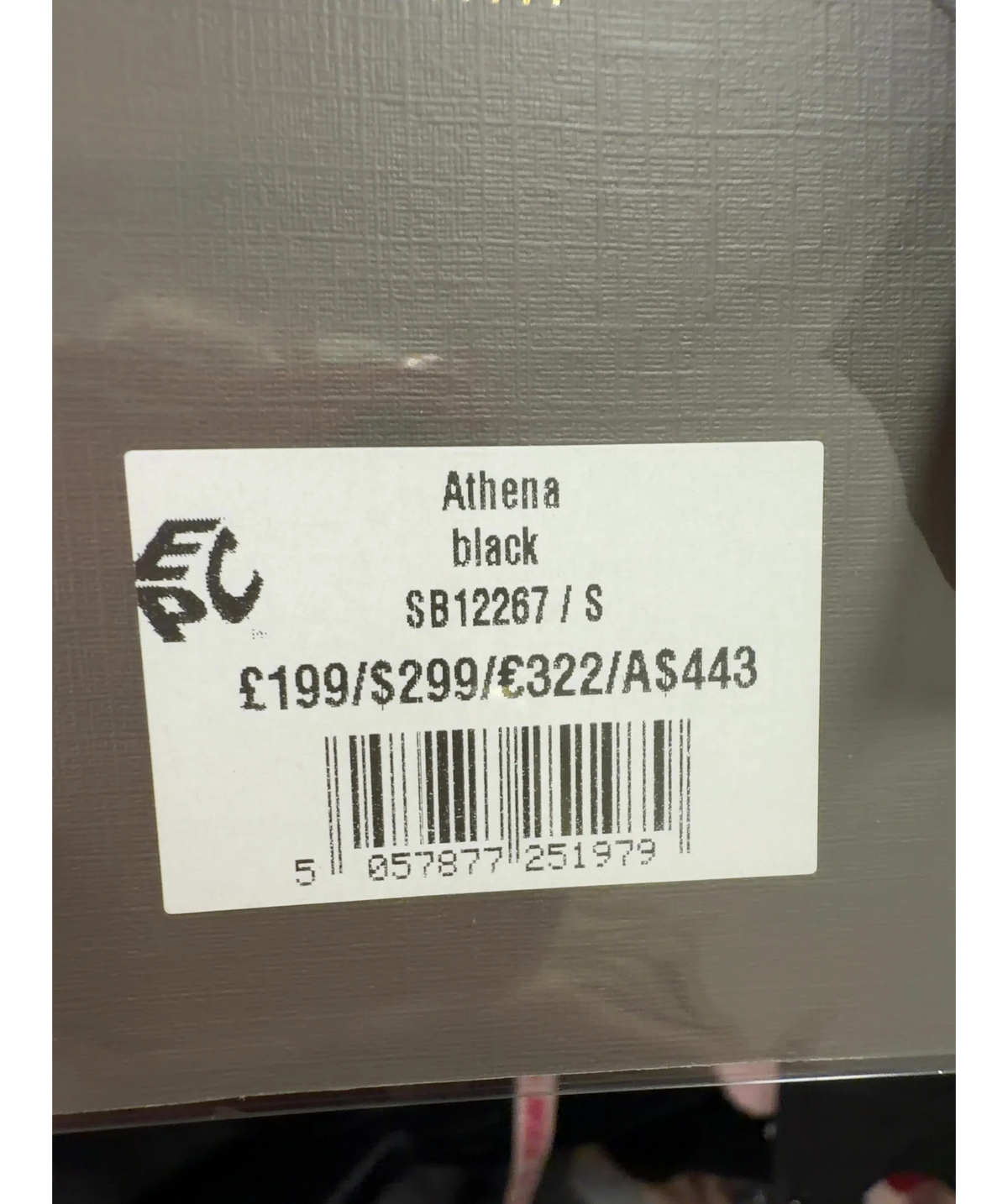 House of CB Black Athena, size UK S — label