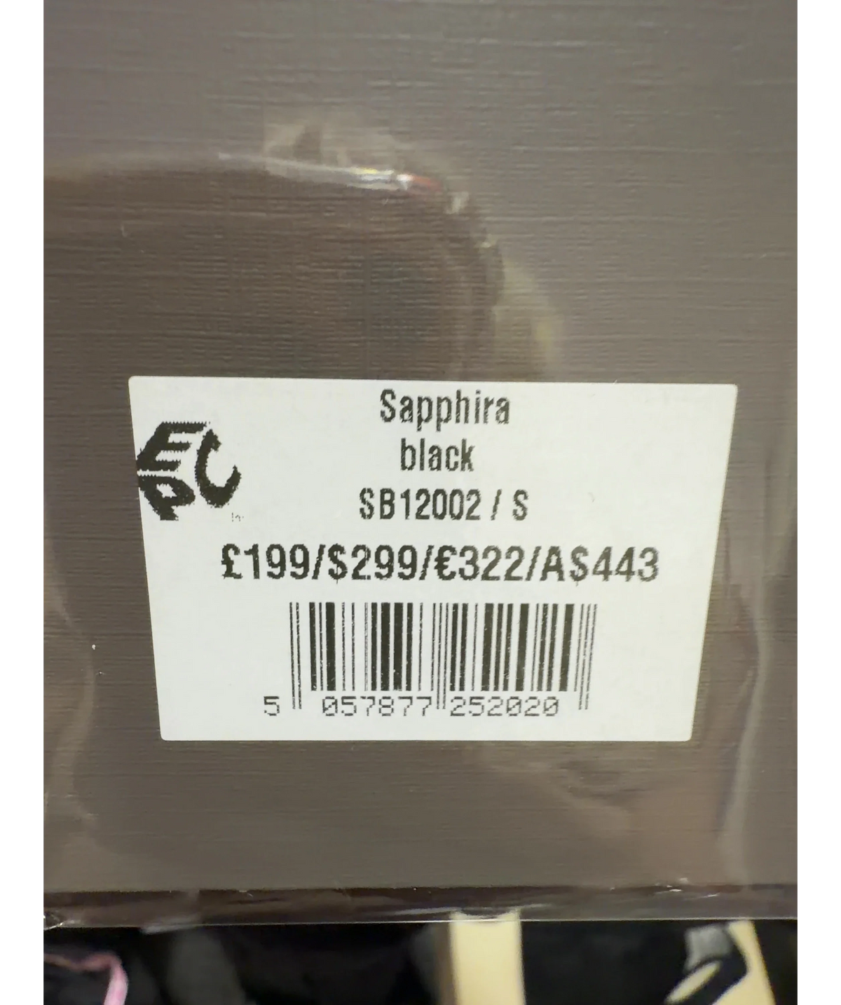 House of CB Black Sapphira, size UK S — label