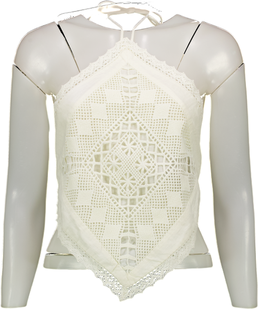 Abercrombie & Fitch Cream Linen-blend Bandana Top UK XXS