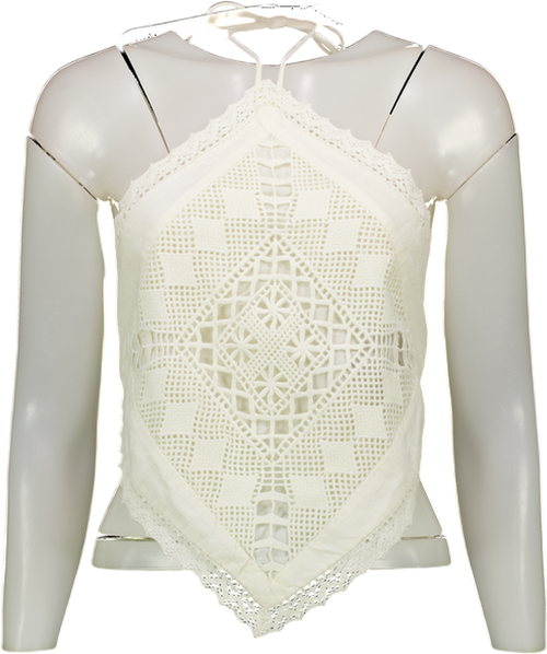 Abercrombie & Fitch Cream Linen-blend Bandana Top UK XXS