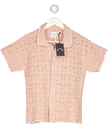 The Upside Pink Anoki Lovett Crochet Shirt UK XS