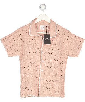 The Upside Pink Anoki Lovett Crochet Shirt UK XS
