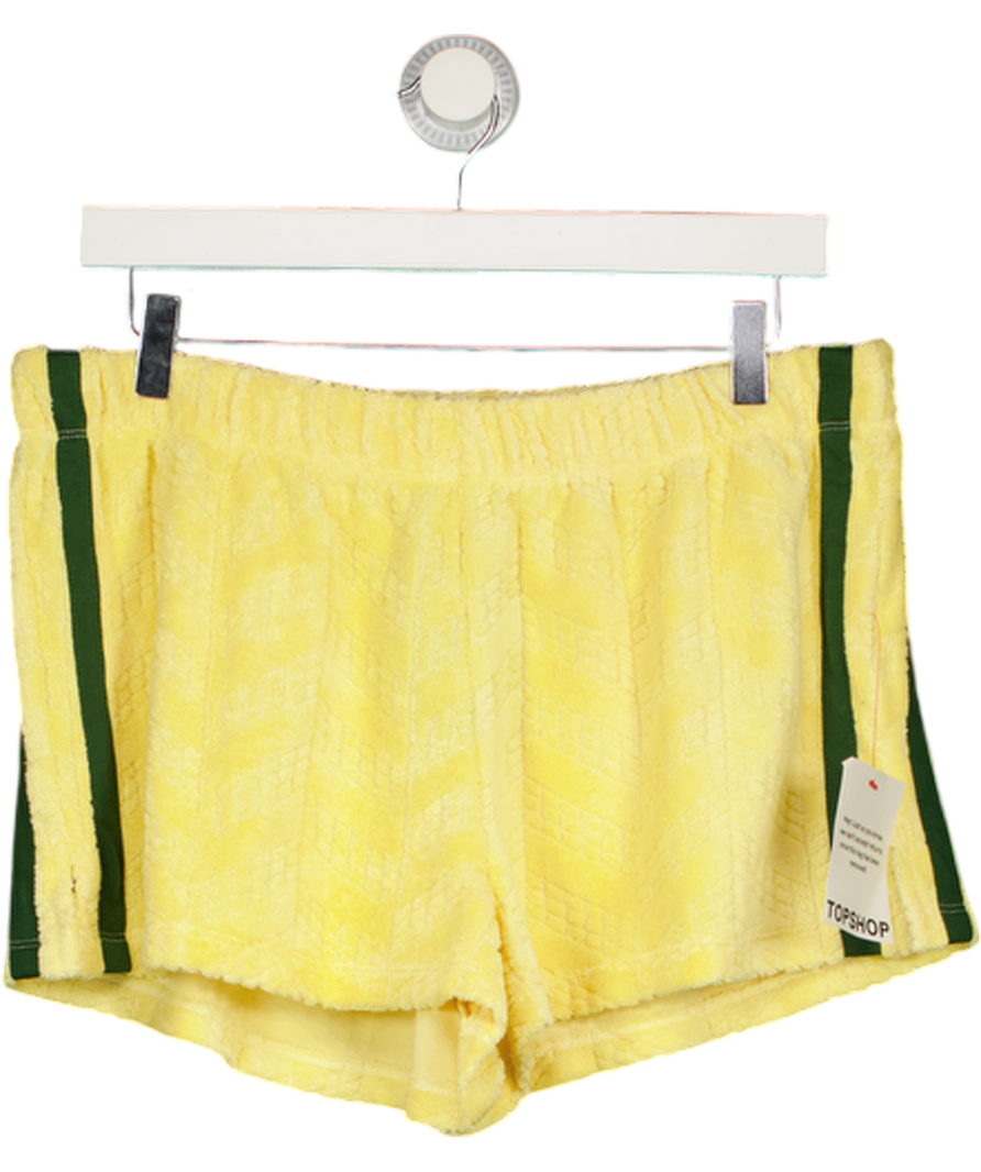 TOPSHOP Yellow Towelling Stripe Shorts UK M