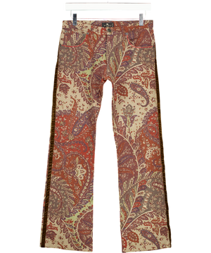 ETRO Beige Paisley Print Mid-rise Jeans It42 UK 10