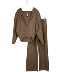 Noughts & Kisses Amina Brown Oversized Hooded Cardigan Set UK XS/S