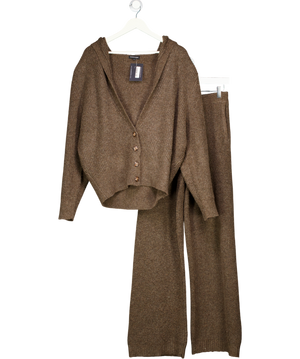 Noughts & Kisses Amina Brown Oversized Hooded Cardigan Set UK XS/S