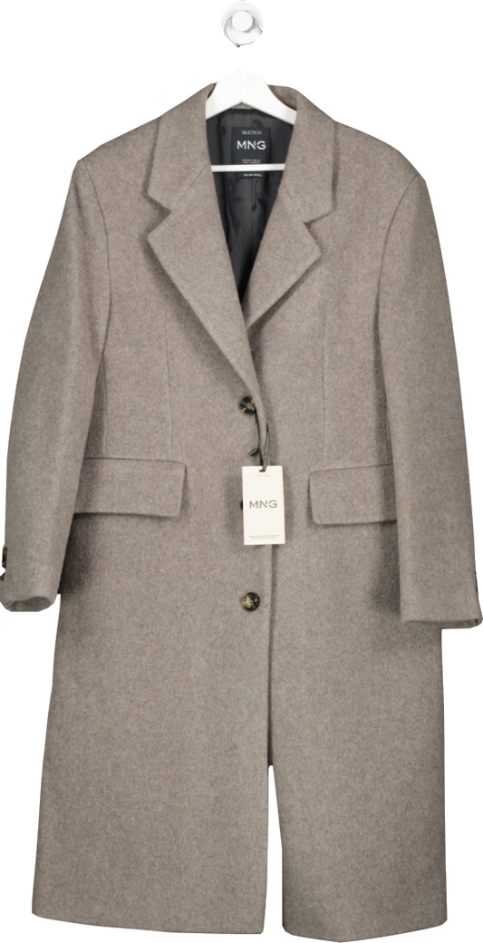 MANGO Beige Selection  Oversize Wool Coat BNWT  UK S