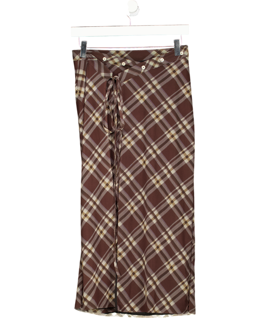 ZARA Brown Check Skirt UK S