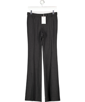 COURTNEY ZHENG Blue Stefan Chalkstripe Wool Trousers Sz6 UK XS