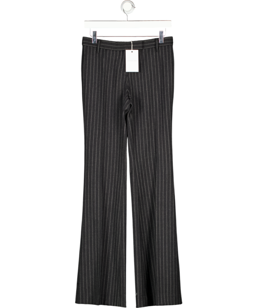 COURTNEY ZHENG Blue Stefan Chalkstripe Wool Trousers Sz6 UK XS