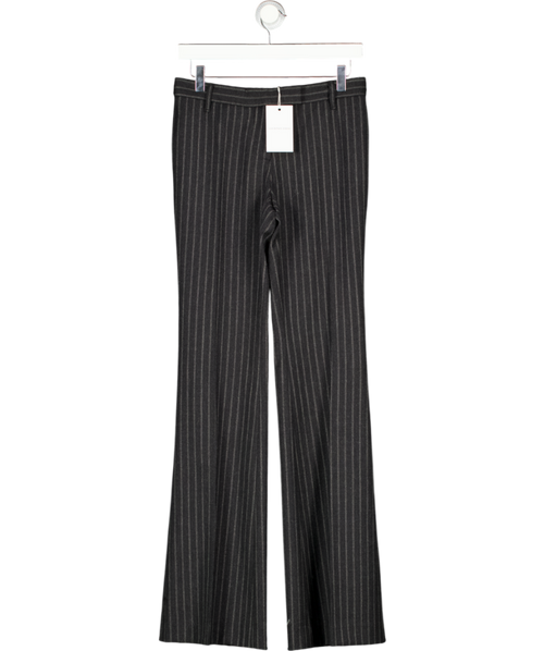 COURTNEY ZHENG Blue Stefan Chalkstripe Wool Trousers Sz6 UK XS