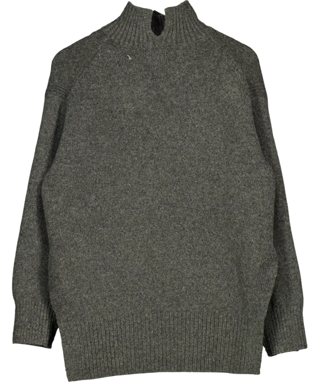 H&M Grey Marl Oversized Polo-neck Jumper UK S