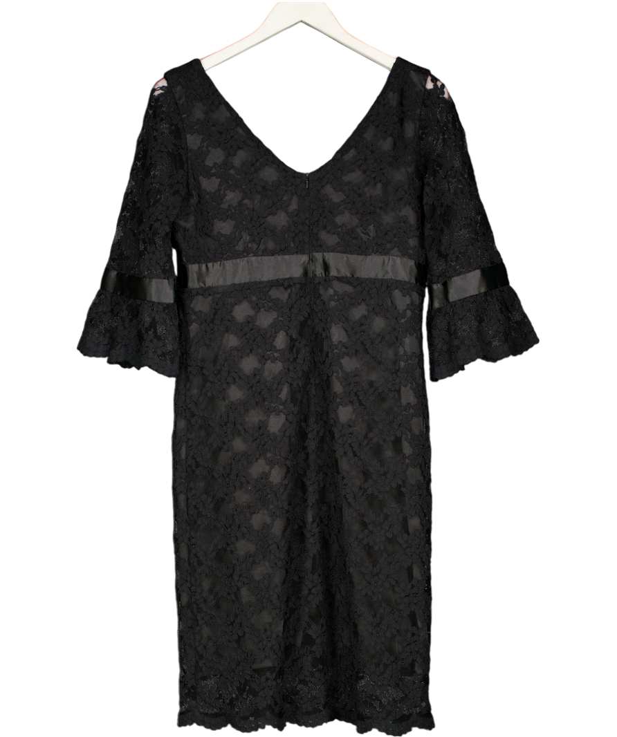 M&S Autograph Black Lace Bow Detail Dress UK 14
