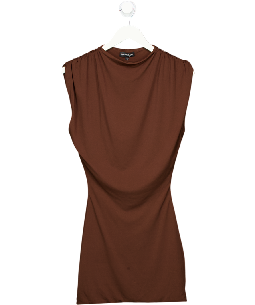Mars the Label Brown Boat Neck Mini Dress UK S