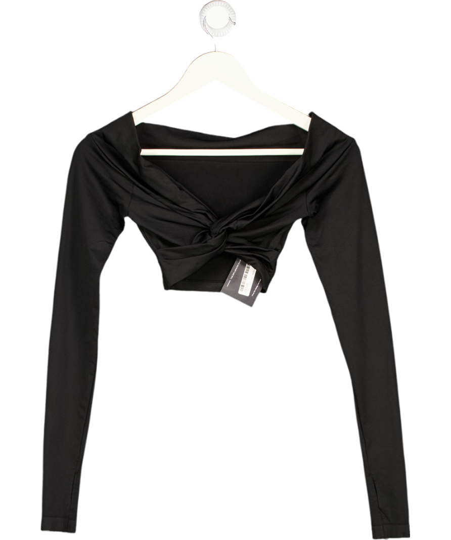 Sefi Black Cropped Long Sleeve Top UK XS