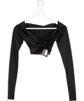 Sefi Black Cropped Long Sleeve Top UK XS