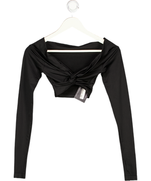 Sefi Black Cropped Long Sleeve Top UK XS