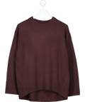 REISS Purple Ella Wool-cashmere Crew-neck Jumper In Plum UK S
