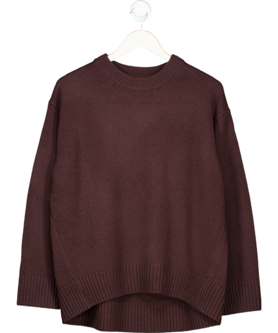 REISS Purple Ella Wool-cashmere Crew-neck Jumper In Plum UK S