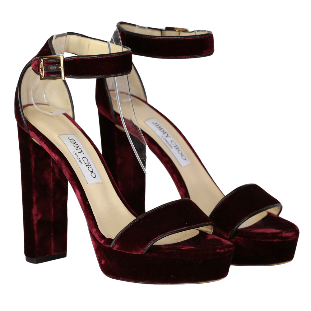 Jimmy Choo Purple Holly 120 Velvet Heels UK 7 EU 40 👠