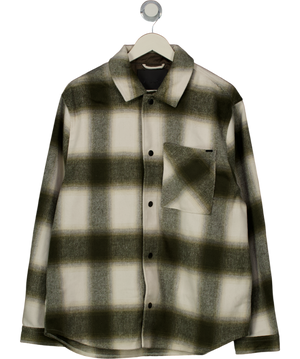 River Island Green Curved Hem Check Overshirt UK L