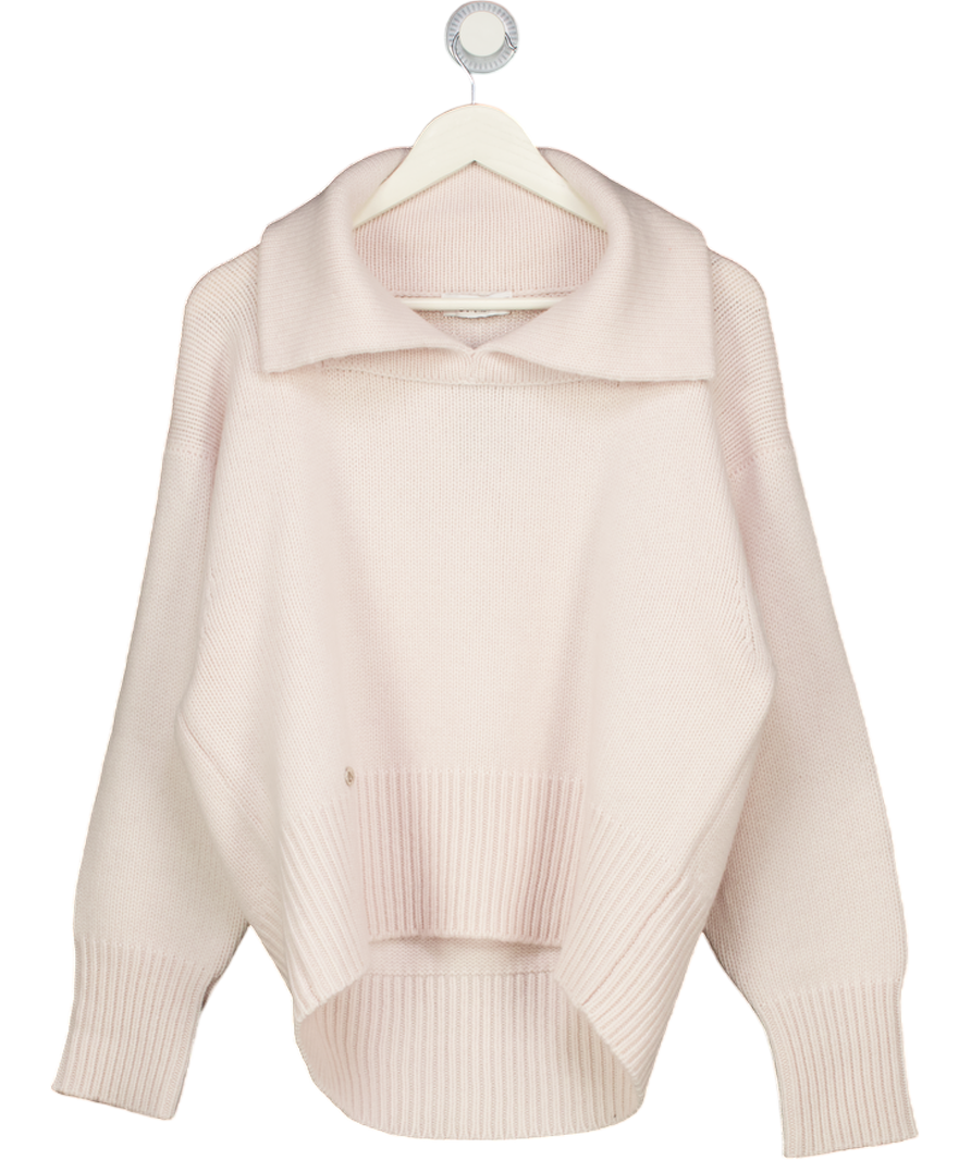 LUCY NAGLE Cream Virgin Wool / Cashmere Blend Collared Super Soft Jumper UK XS/S
