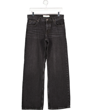 TOPSHOP Ember Low Rise Wide Leg Jean In Washed Black W28