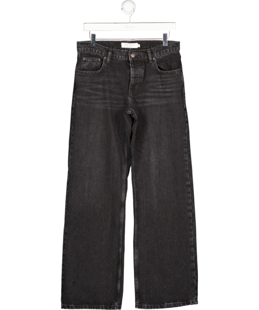 TOPSHOP Ember Low Rise Wide Leg Jean In Washed Black W28