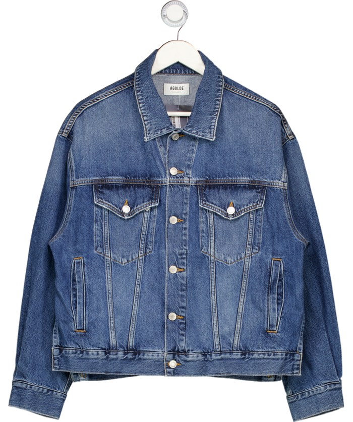 AGOLDE Blue Oversize Denim Slice Side Jacket UK S