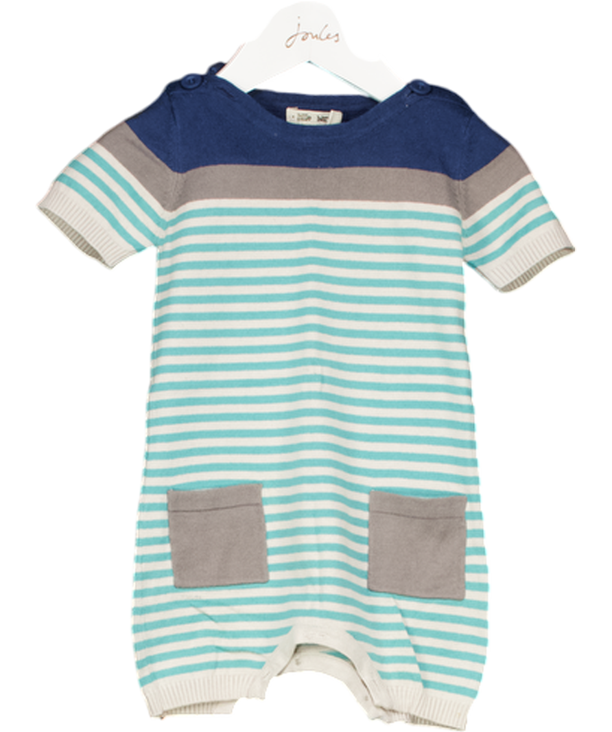 lille barn Blue Striped Romper Button Fastening 6-9 Months