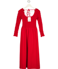 DAMSON MADDER Red Smocked Top Midi Dress UK 6