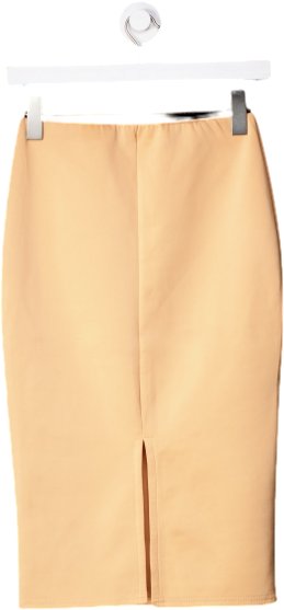 Missguided Orange Skirt With Front Slit Camel UK 8