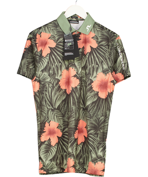 J.Lindenberg Green Tour Tech Print Polo Shirt UK S