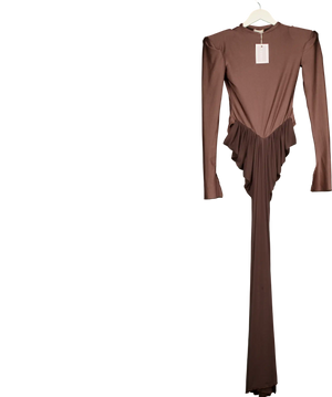 Zoreya Brown Long Sleeve Maxi Dress UK S