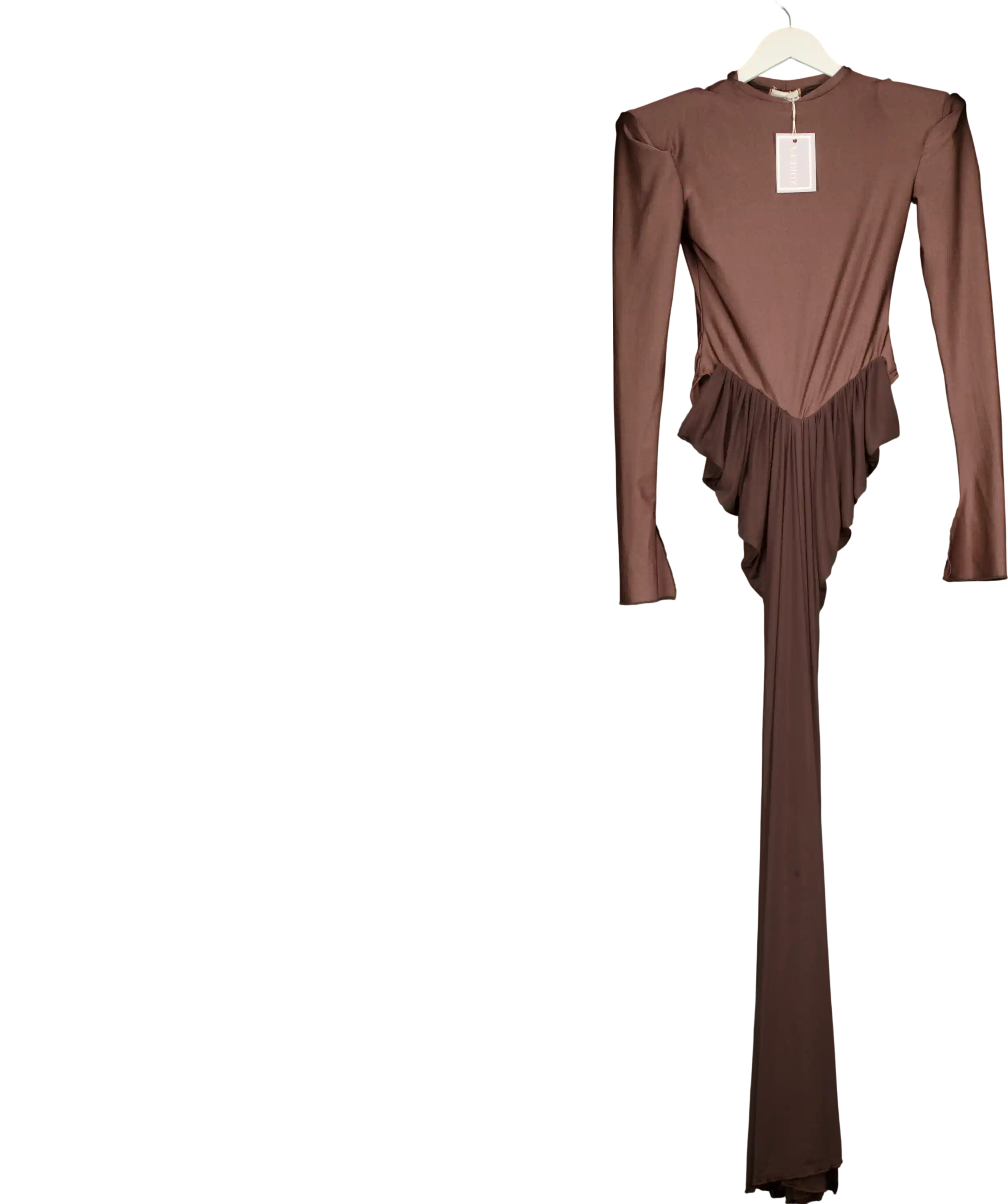 Zoreya Brown Long Sleeve Maxi Dress UK S