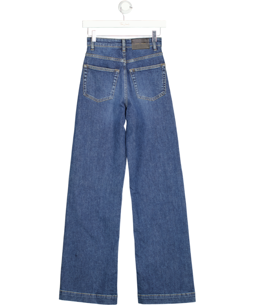 JIGSAW Blue Balfour Long Wide Leg Jeans W24