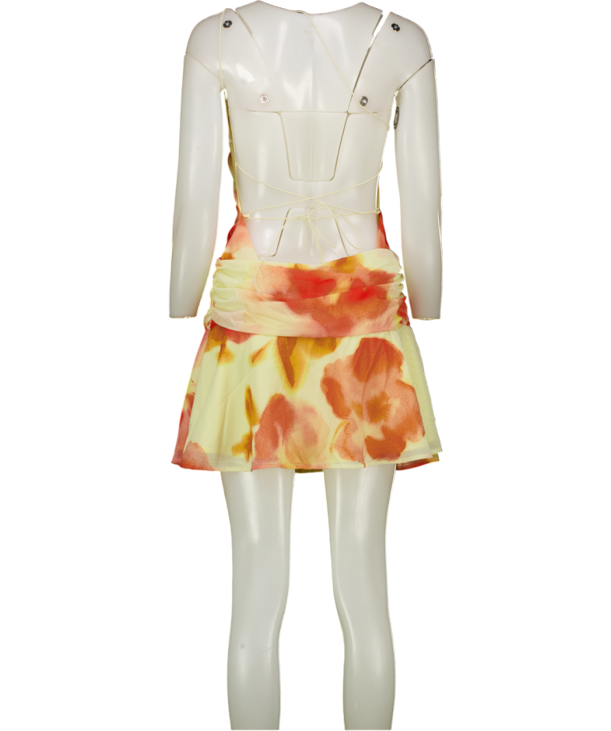 Peppermayo Yellow Meah Backless Mini Dress - Mimosa Blossom UK 8