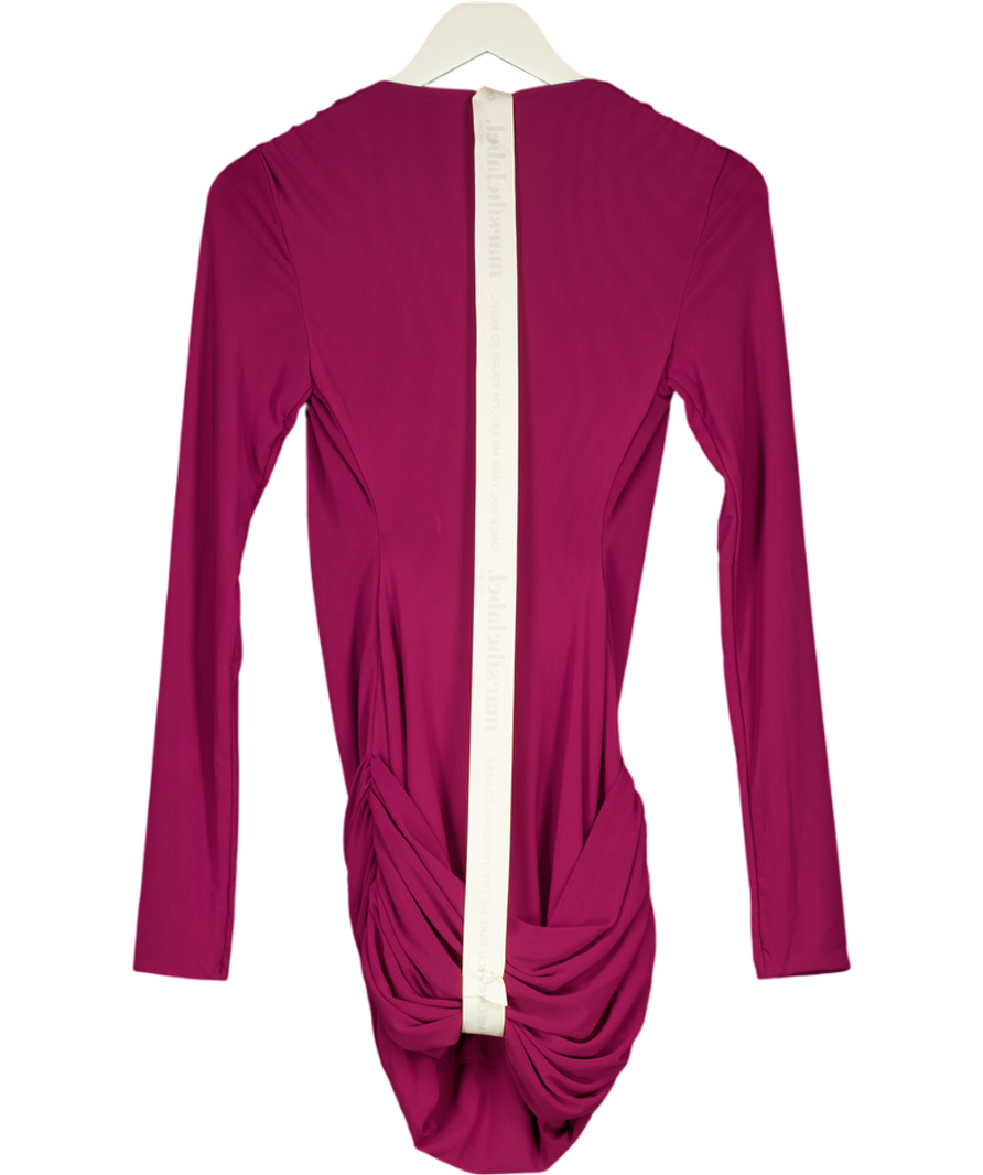Mars the Label Red Burgundy Deep Cowl Long Sleeve Mini Dress UK 8