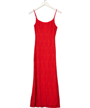 Bardot Red Ruby Lace Midi Dress UK S