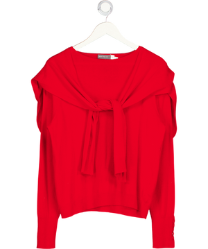 Mint Velvet Red Cashmere Blend Scarf Jumper UK XL