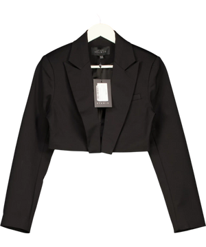 Club L Studio Interrupted Black Cropped Blazer UK 8