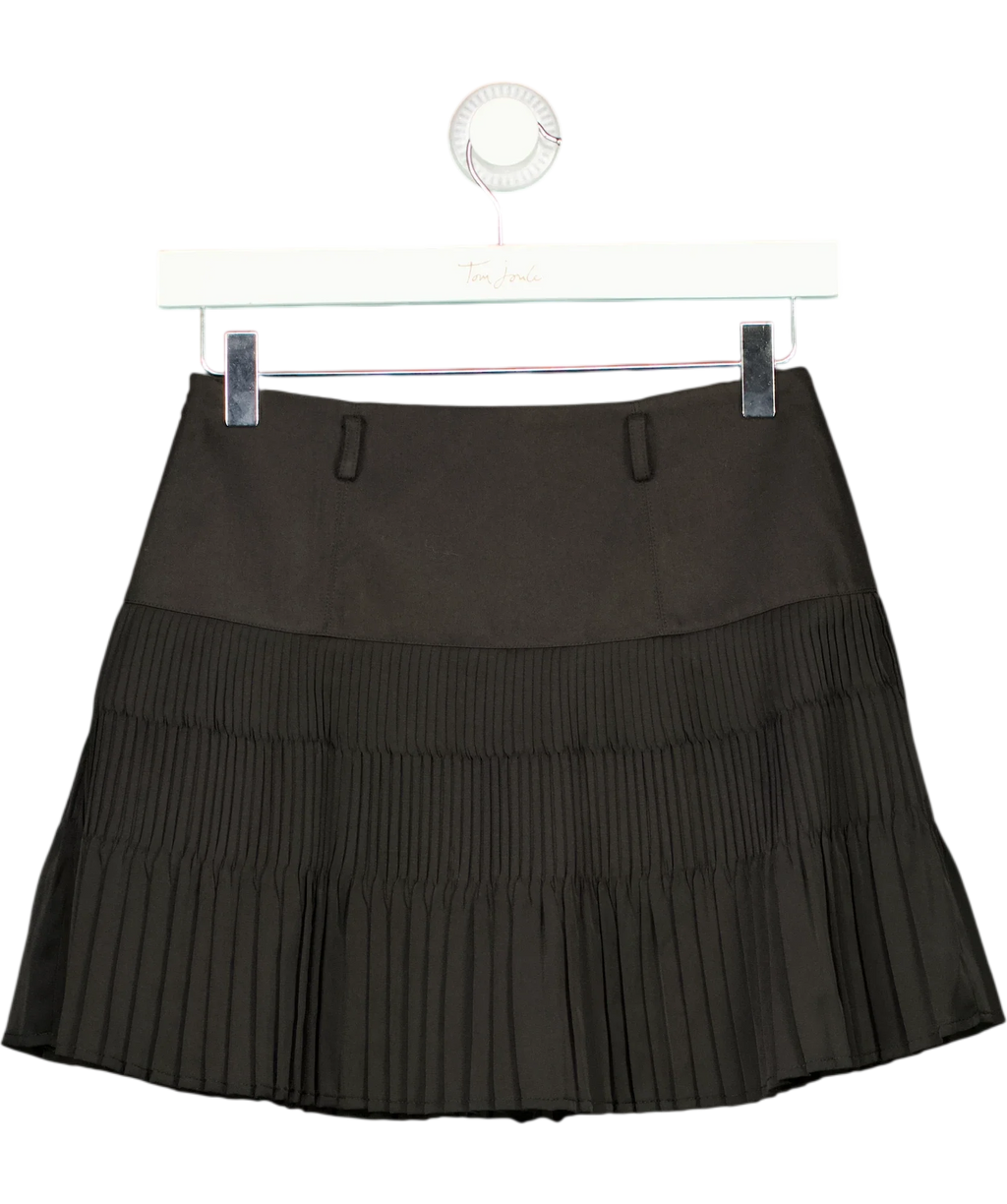 Ancosti Black Pleated A-line Mini Skirt, size UK XS — front