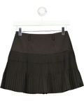 Ancosti Black Pleated A-line Mini Skirt, size UK XS — front