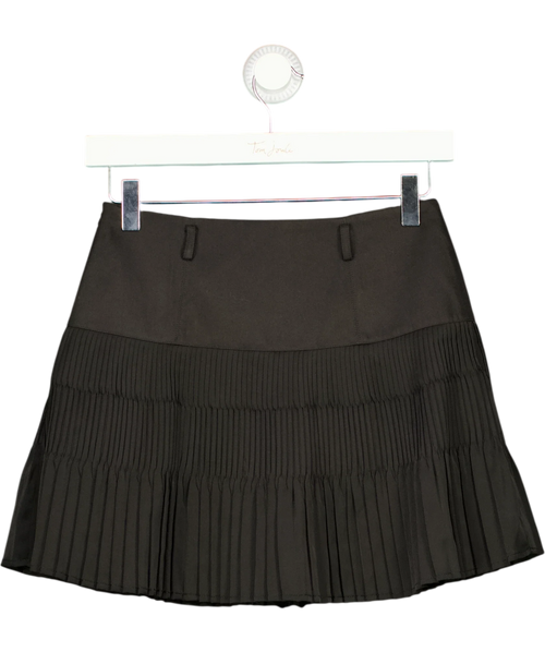 Ancosti Black Pleated A-line Mini Skirt, size UK XS — front