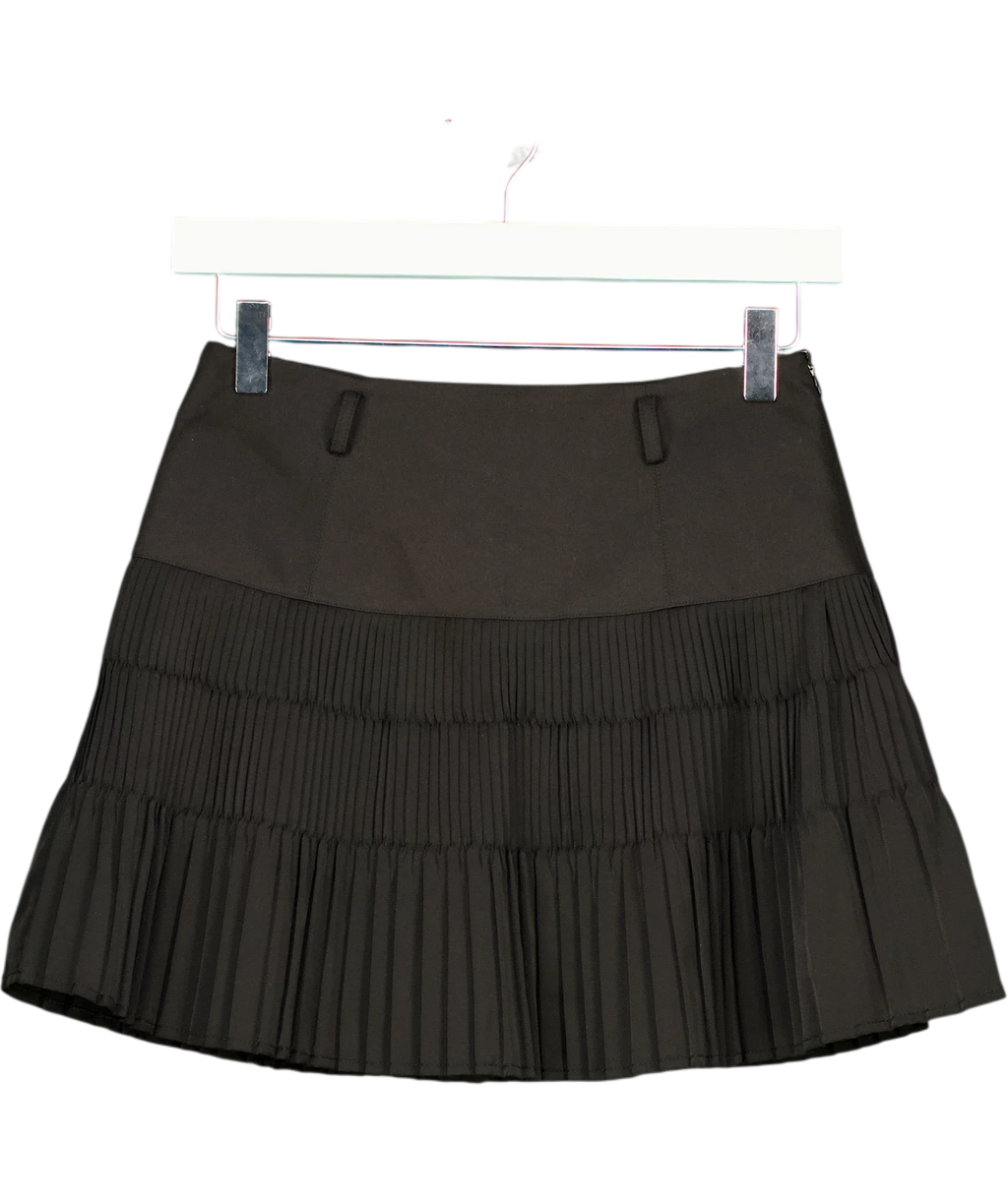 Ancosti Black Pleated A-line Mini Skirt, size UK XS — back