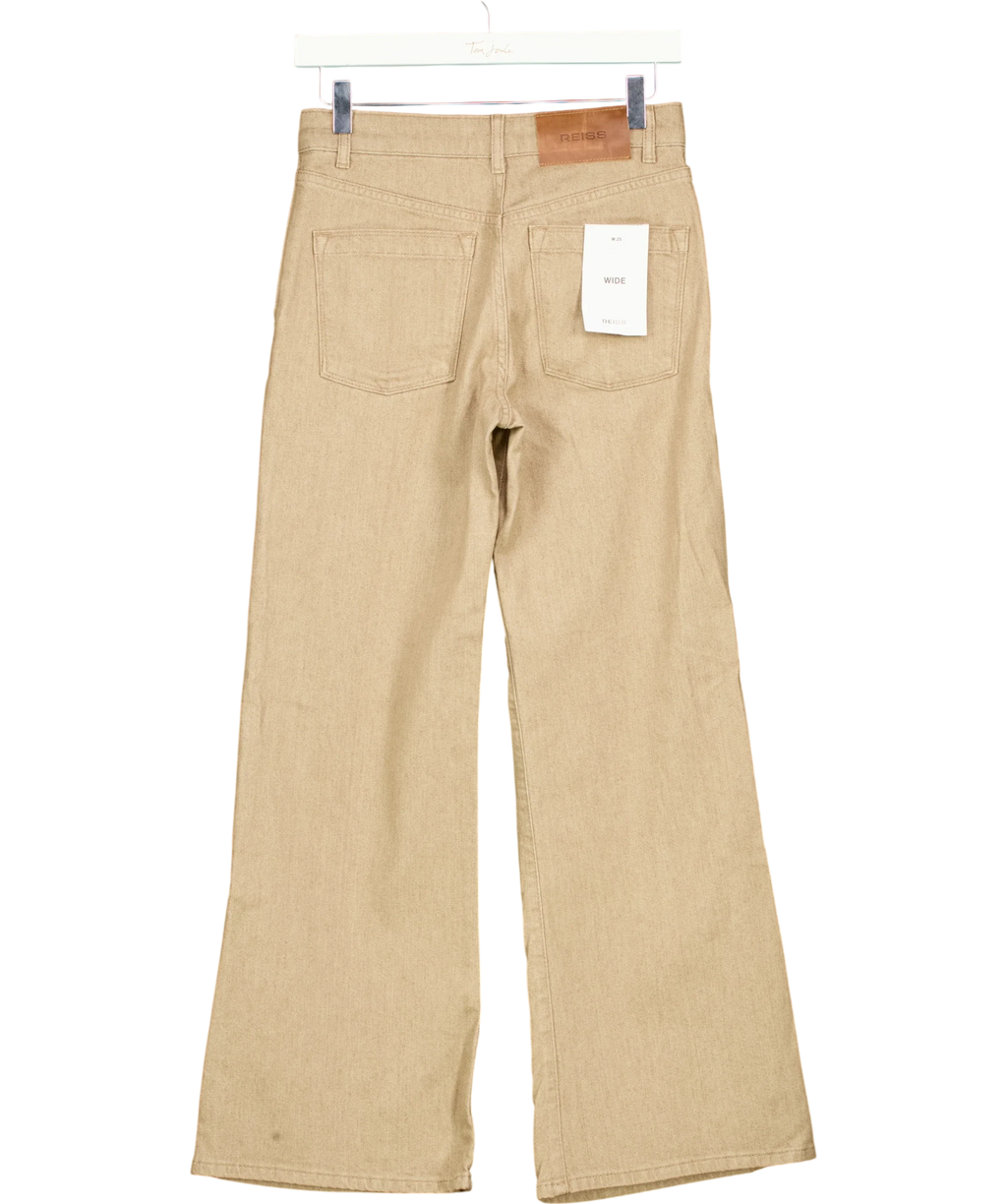 REISS Beige ADDIE-WIDE LEG JEAN SAND, size W25 — back