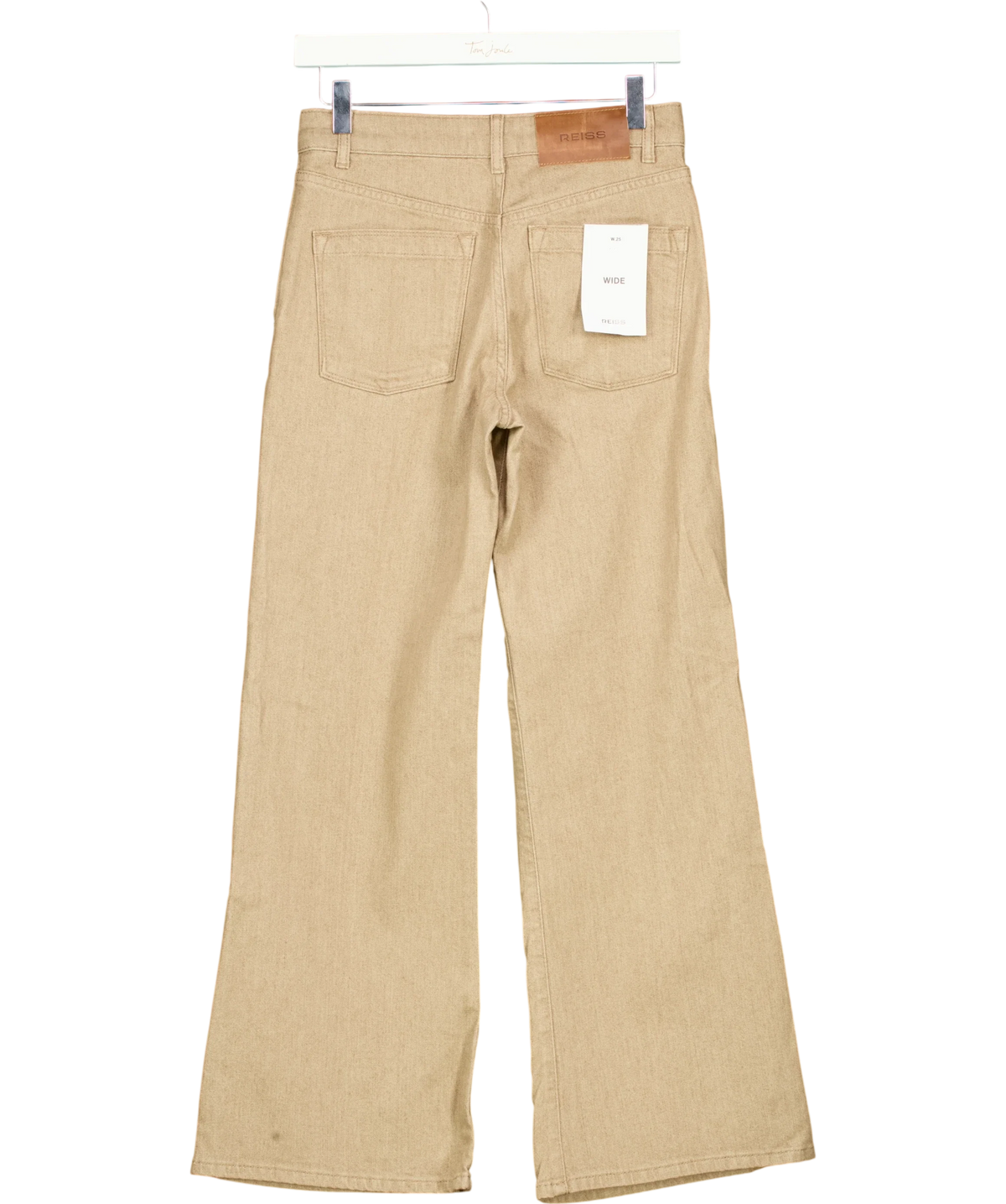 REISS Beige ADDIE-WIDE LEG JEAN SAND, size W25 — back