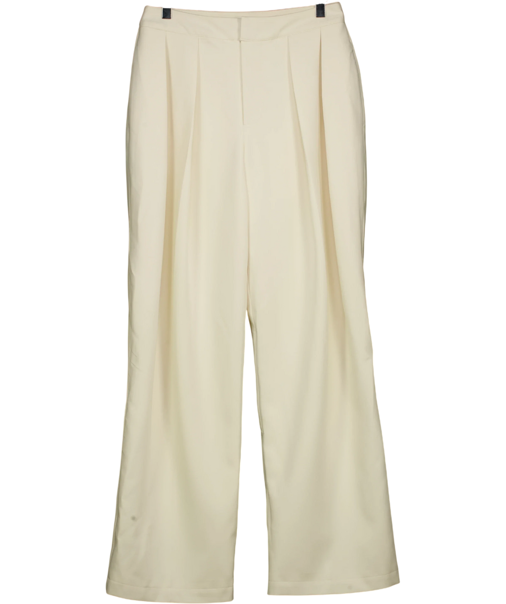 The Couture Club Cream pleated trousers, size UK 6 — front